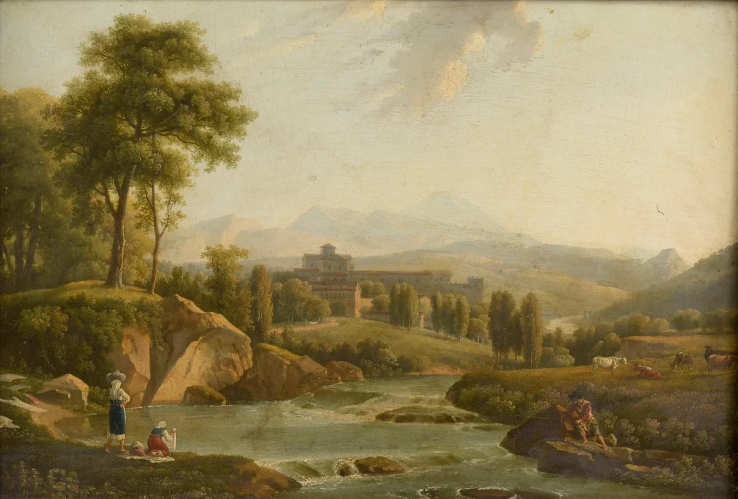 Alexandre Hyacinthe Dunouy - Paesaggio animato
